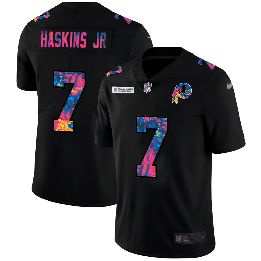 NFL Washington Redskins #7 Dwayne Haskins Jr Men Nike MultiColor Black 2020 Crucial Catch Vapor Untouchable Limited Jersey